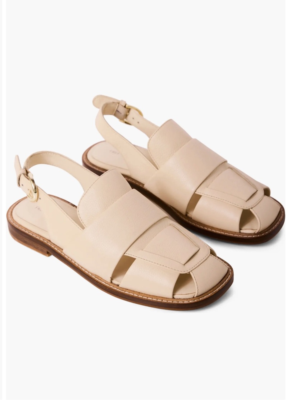 Free People Libby Slingback Fisherman Sandals in Cream NEW SIZE 6.5